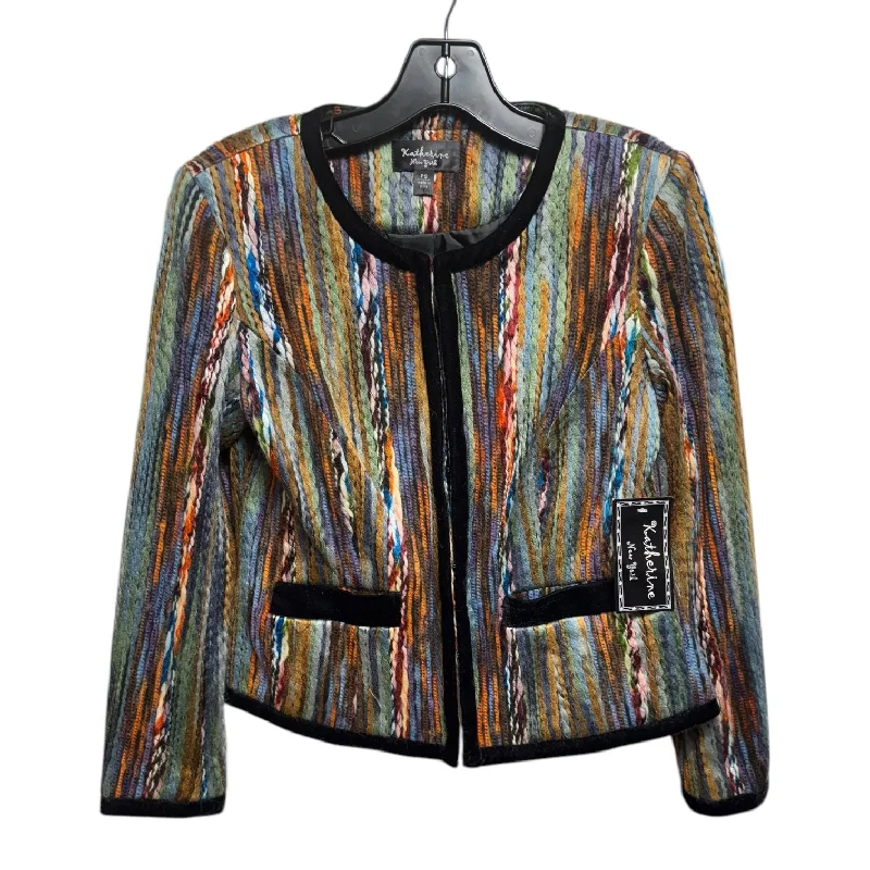 Women's Everyday Blazers-Velvet Trim Blazer By Katherine New York In Multi-colored, Size: Sp