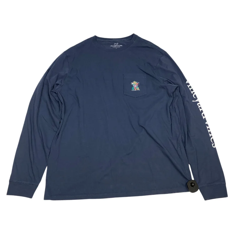 Top Long Sleeve Designer By Vineyard Vines In Blue, Size: L