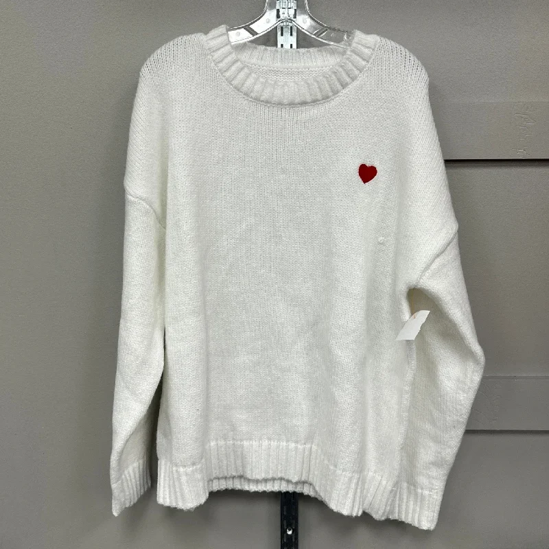 Women's Formal Pullovers-Sweater By Clothes Mentor In White, Size: Xxl