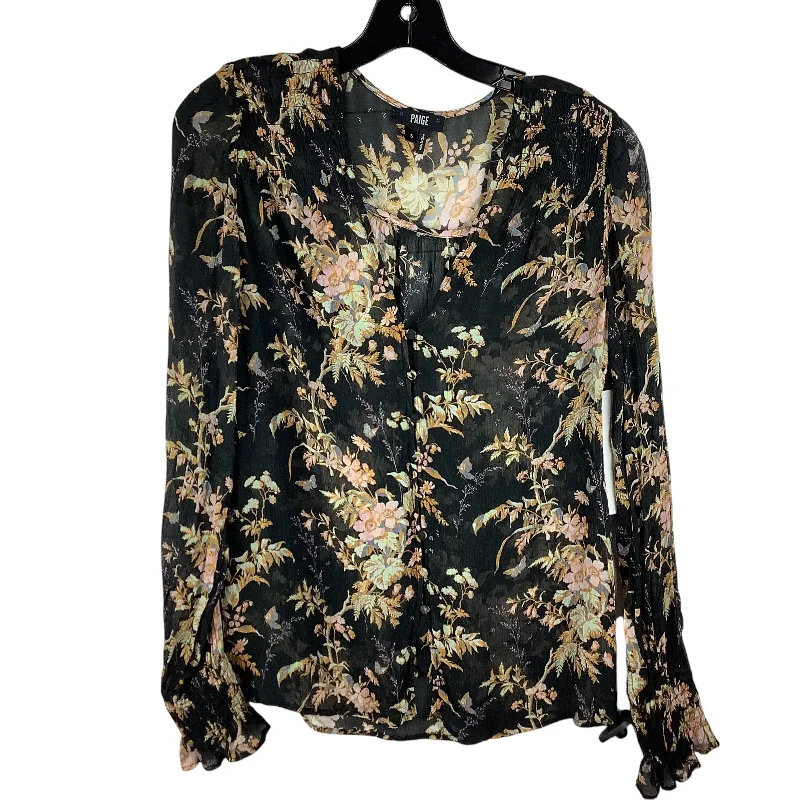 Top Long Sleeve Designer By Paige In Floral Print, Size: S