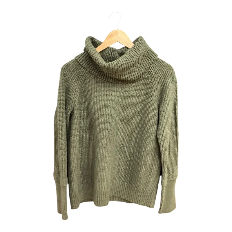 Women's Silk Ruffle Pullovers-Sweater By Market & Spruce In Green, Size: M