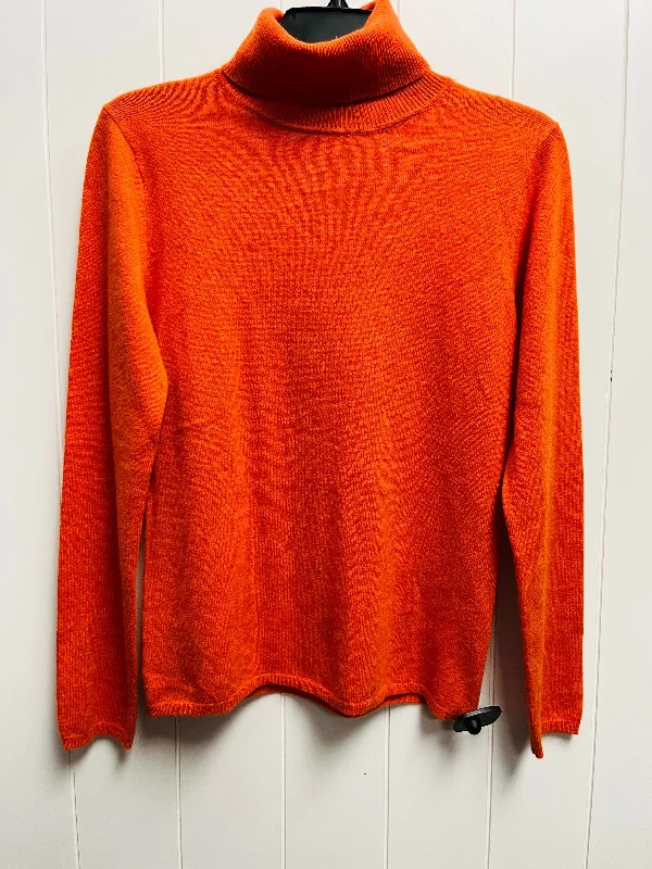 Women's Travel Pullovers-Sweater Cashmere By ESTHEME In Orange, Size: M