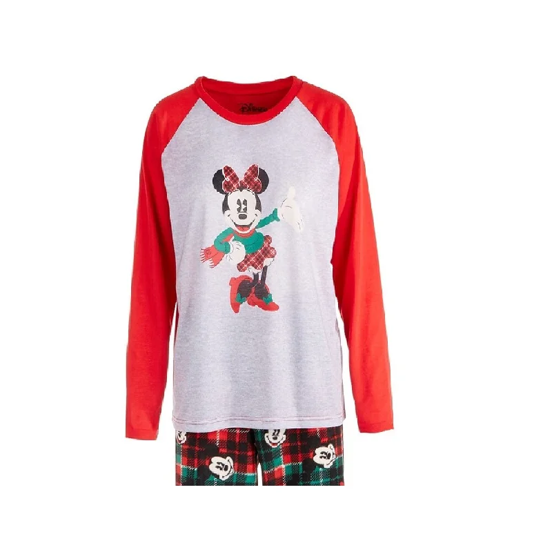 Women's Casual T-Shirt Solid Color Dresses-AME Women's Minnie Mouse Pajama T-shirt Red Size Medium