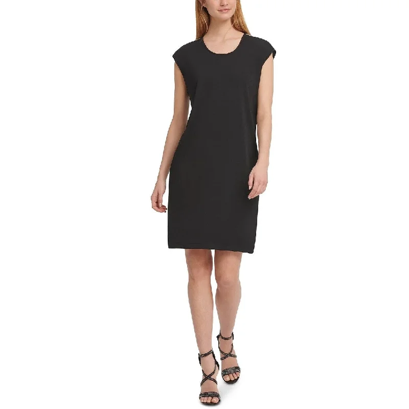 Women's Casual Halter Dresses-DKNY Women's Embellished Shoulder Dress Black Size X-Large