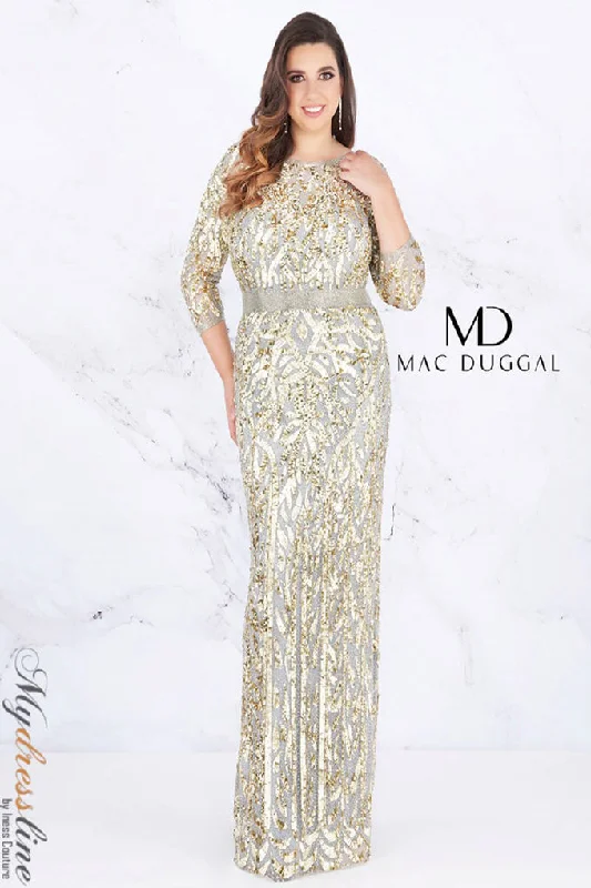 Women's Casual Metallic Dresses-Mac Duggal 4857