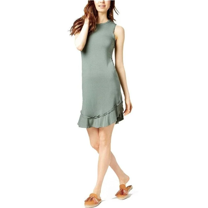 Women's Casual Sequin Dresses-Maison Jules Women's Ruffled-Hem A-Line Dress New Pale Sage Size 2 Extra Small - Green - XX-Small