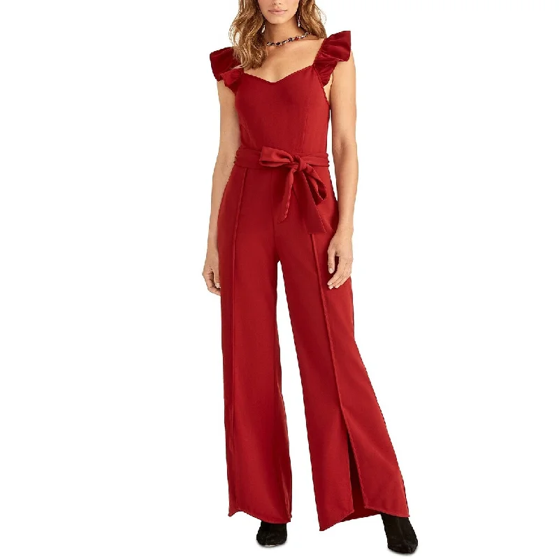 Women's Casual Beach Print Dresses-Rachel Roy Women' Iona Jumpsuit Red Size Large