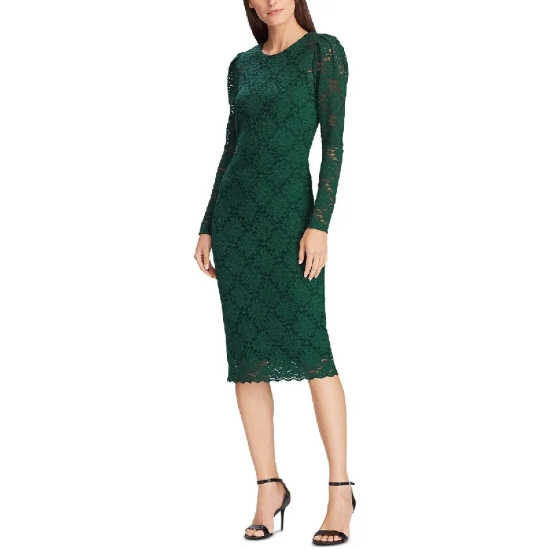 Women's Casual Tiered Dresses-Ralph Lauren Women's Scalloped Lace Dress Green Size 6