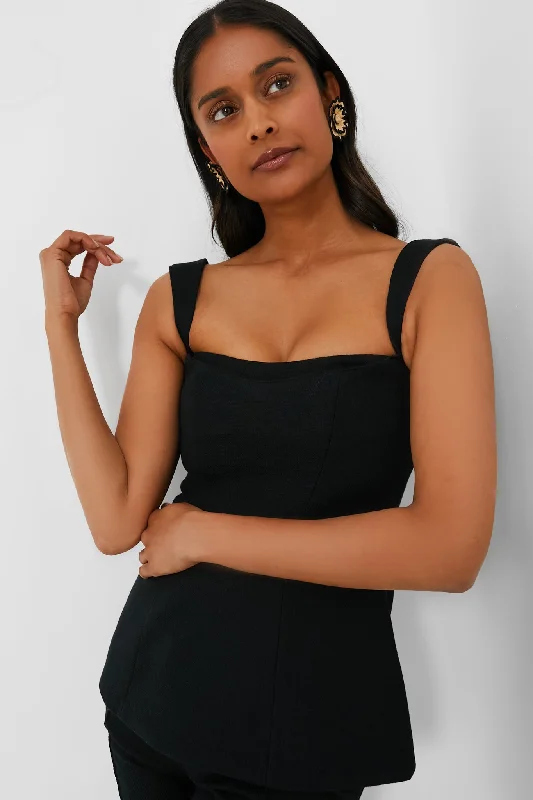 Black Simona Panelled Top