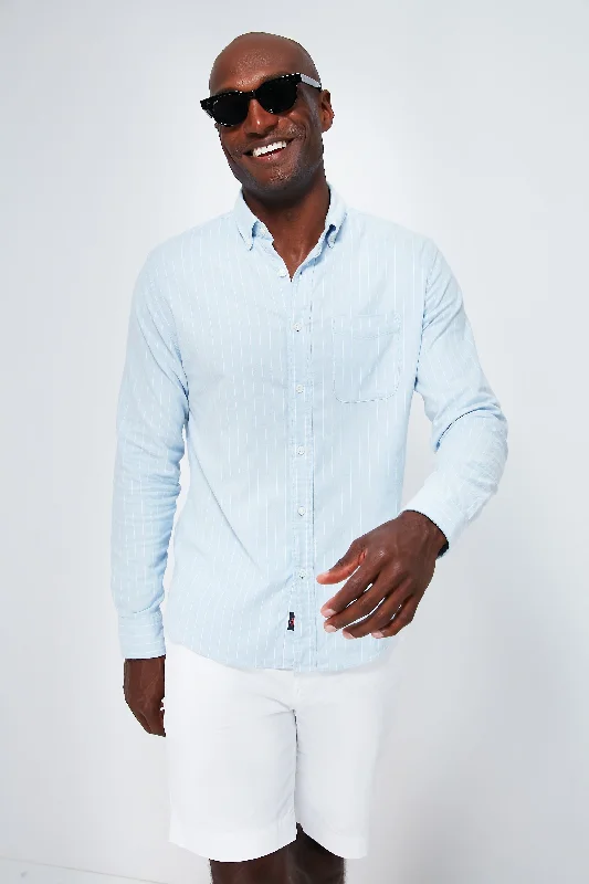 Cloud Chalk Stripe Stretch Oxford Shirt