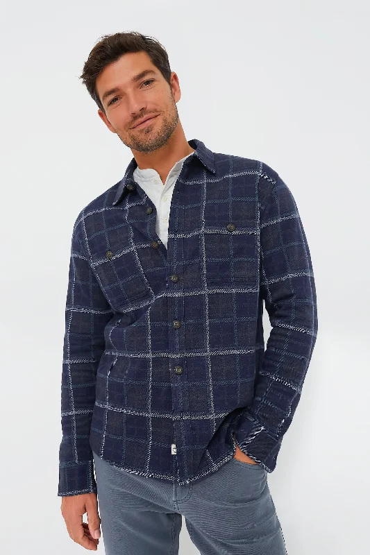 Green Plaid Owen Brushed Stretch Twill Shirt