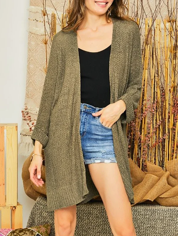 Women's Silk Pleated Cardigans-Been Here Waiting Cardigan