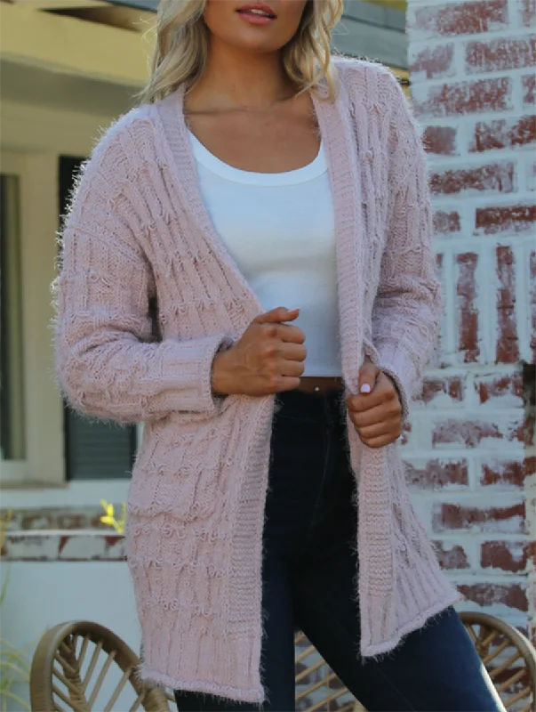 Women's Slit Denim Cardigans-Never Miss a Beat Chenille Cardigan