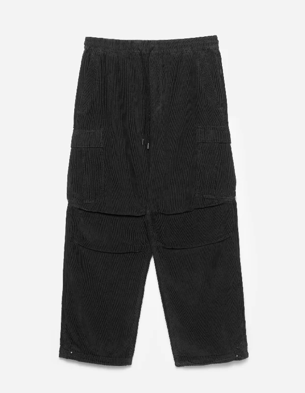 Women's Neon Pants-4569 Hemp Utility Cargo Track Pants Black