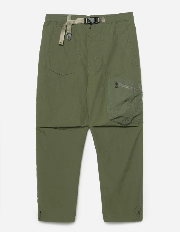 Women's Biker Pants-5282 Veg Dyed Asym Cargo Track Pants Olive