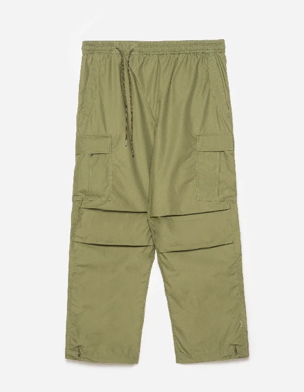 Women's Pleated Front Pants-5307 Asym Cargo Track Pants Olive OG-107F