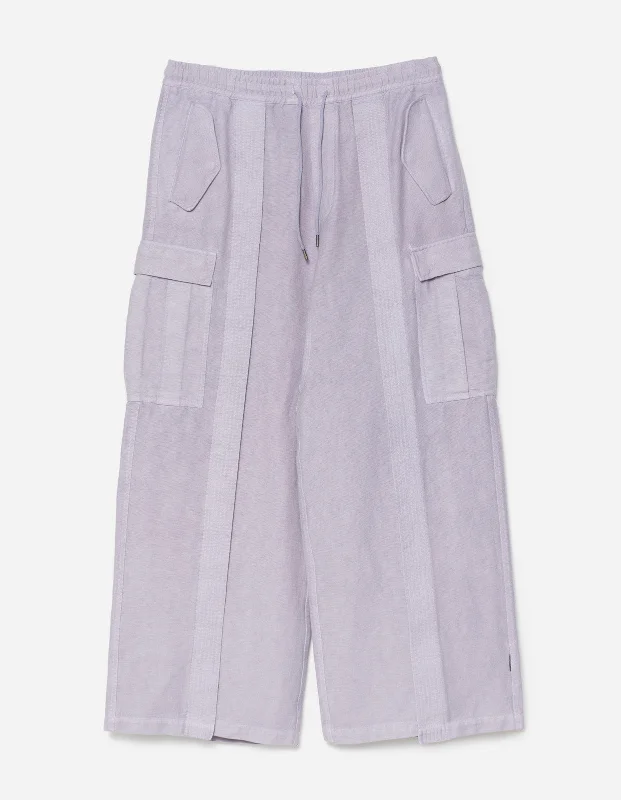 Women's Waterproof Pants-5329 Hakama Cargo Track Pants Purple Ash