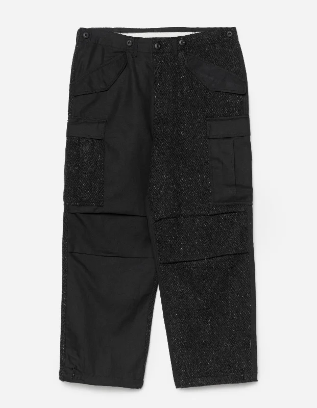 Women's Gaucho Pants-5335 Wool M65 Cargo Pants Black