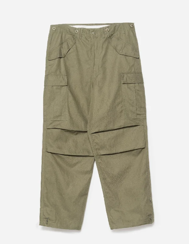 Women's Button Fly Pants-6120 Hemp M65 Cargo Pants Olive