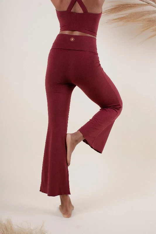 Women's Leggings Pants-Agni Flares Rhubarb