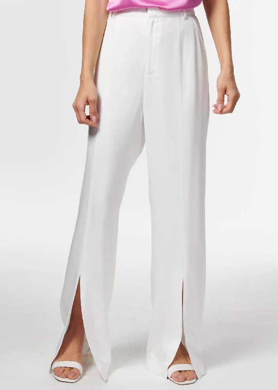 Women's Professional Pants-Amelie Twill Pant In White