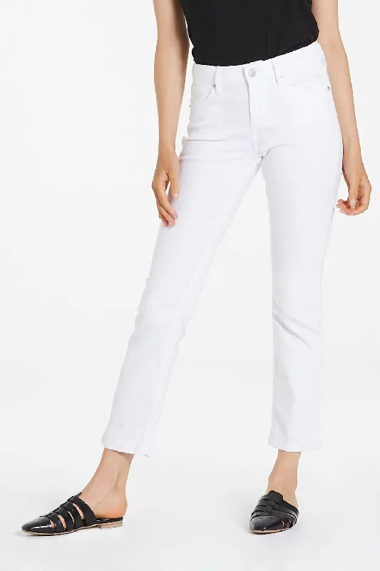 Women's Work Pants-Blaire High Rise Slim Straight Jean In White