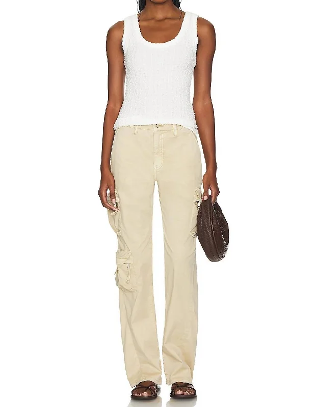 Women's Curvy Fit Pants-Bobbi Utility Cargo Pants In Champagne