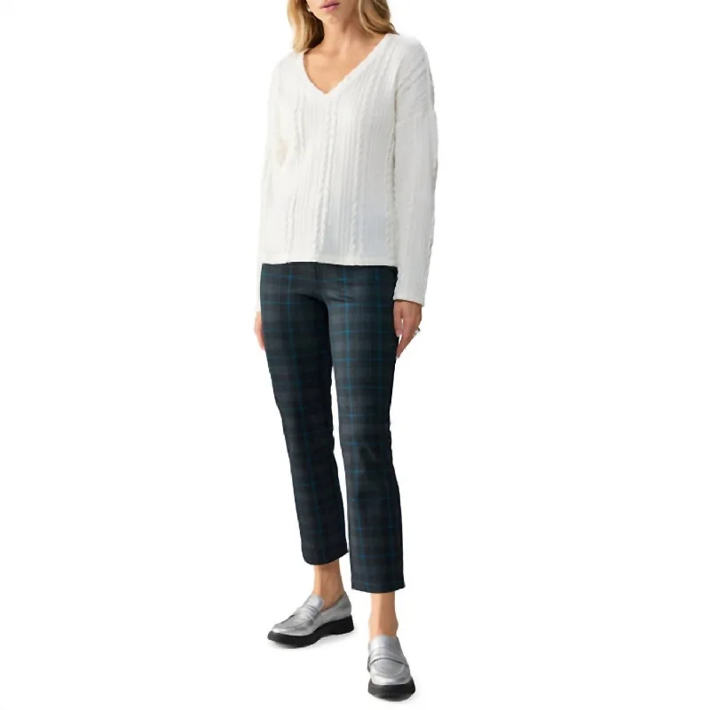 Women's Chalk Stripe Pants-Carnaby Leggings In Blue Moon