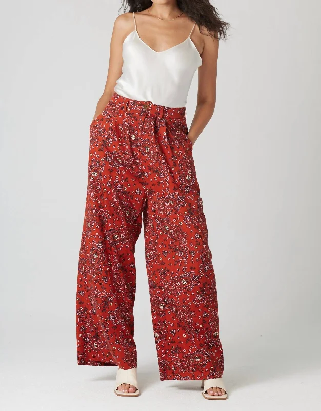 Women's Elastic Cuff Pants-Curson Pant In Baked Clay