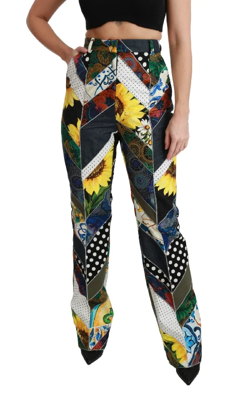 Women's Modern Pants-Dolce & Gabbana Elegant High Waist  Straight Women's Pants