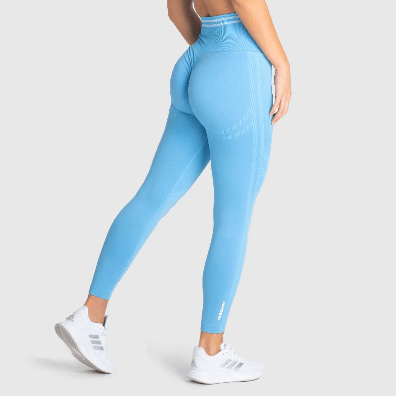 Women's All-Season Pants-DYE Scrunch Seamless Leggings - Sky Blue