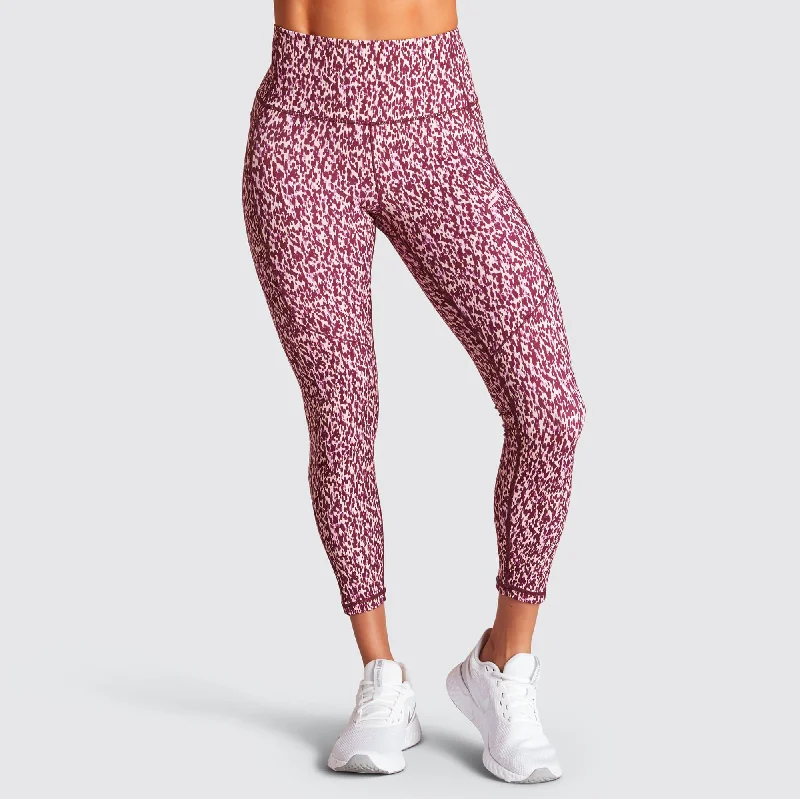 Women's Paperbag Waist Pants-Excel+ Leggings - Wild Berry