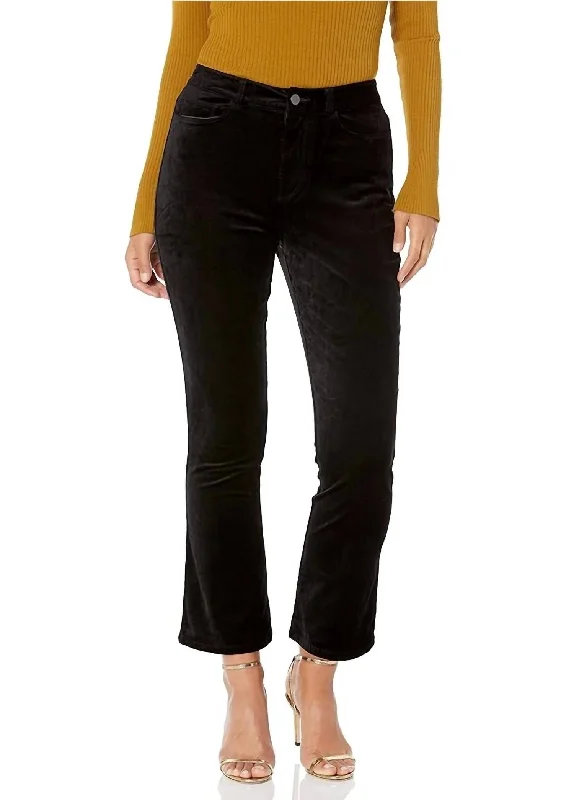 Women's Office Pants-Femme Velvet Jean In Black Overdye