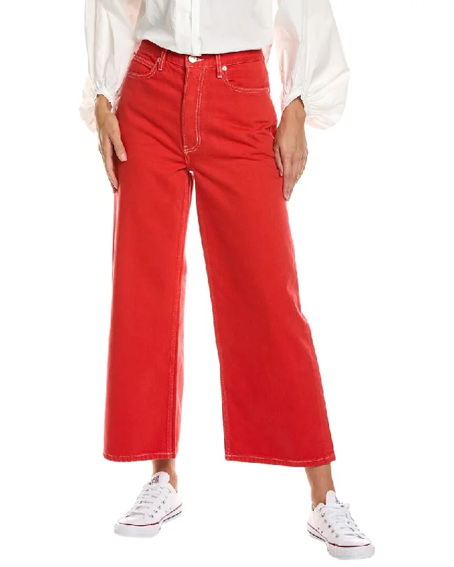 Women's Full-Length Pants-FRAME Denim Lunar New Year 1978 Goji Berry Crop Wide Leg Jean