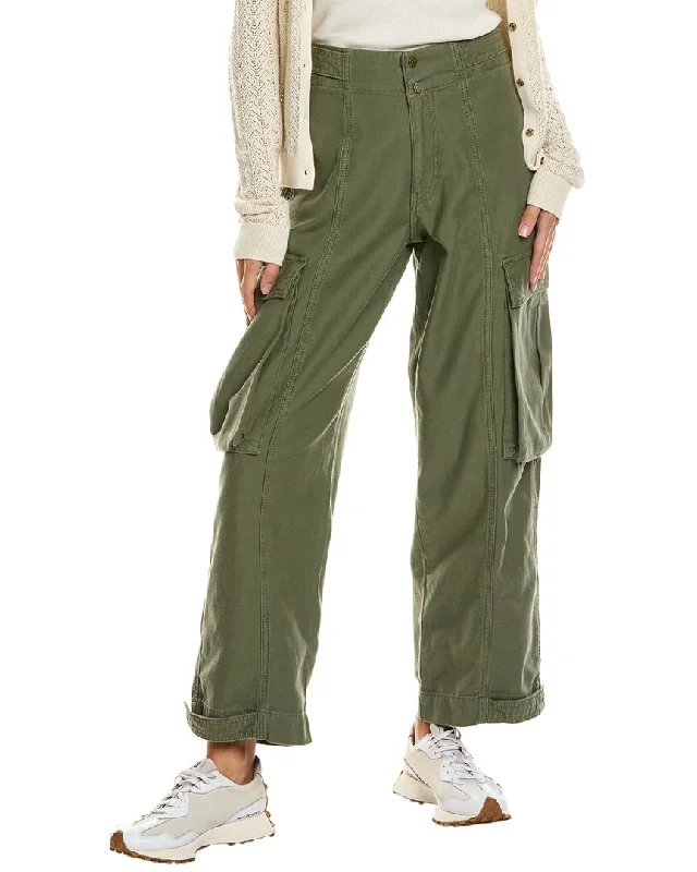 Women's Faded Pants-FRAME Denim Poblano Cargo Wide Leg Jean