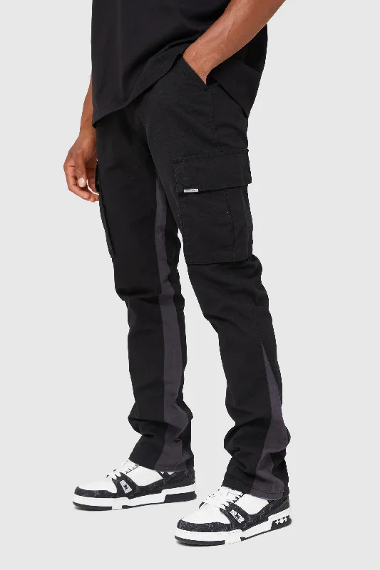 Women's Thermal Pants-GENERAL CARGO FLARE PANT - BLACK