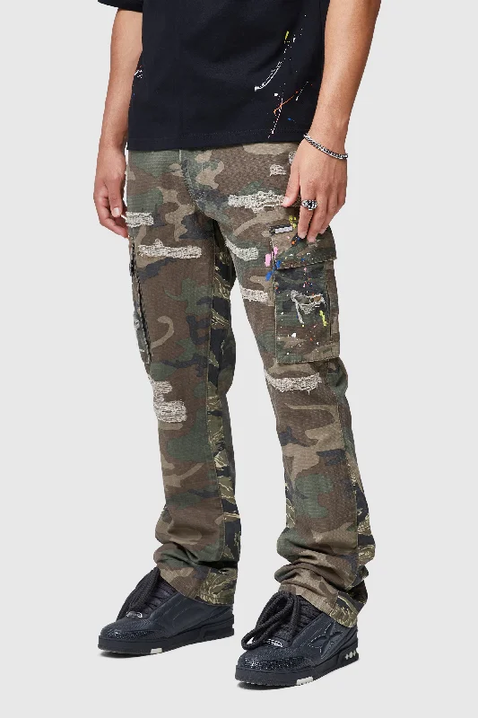 Women's Safari Pants-GENERAL DISTRESS CARGO - CAMO