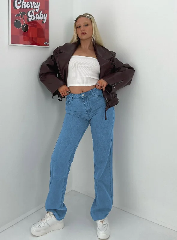 Women's Distressed Pants-Hewie Mom Jeans Denim