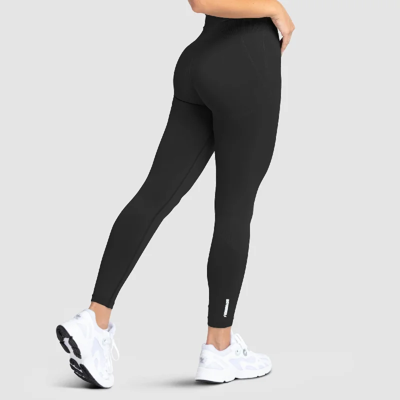 Women's Sash-Waist Pants-Hyperflex 2 Leggings - Jet Black