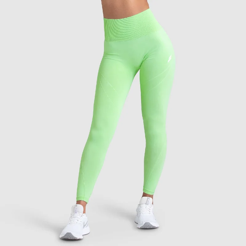 Women's Polka Dot Pants-Hyperflex 2 Leggings - Lime Green