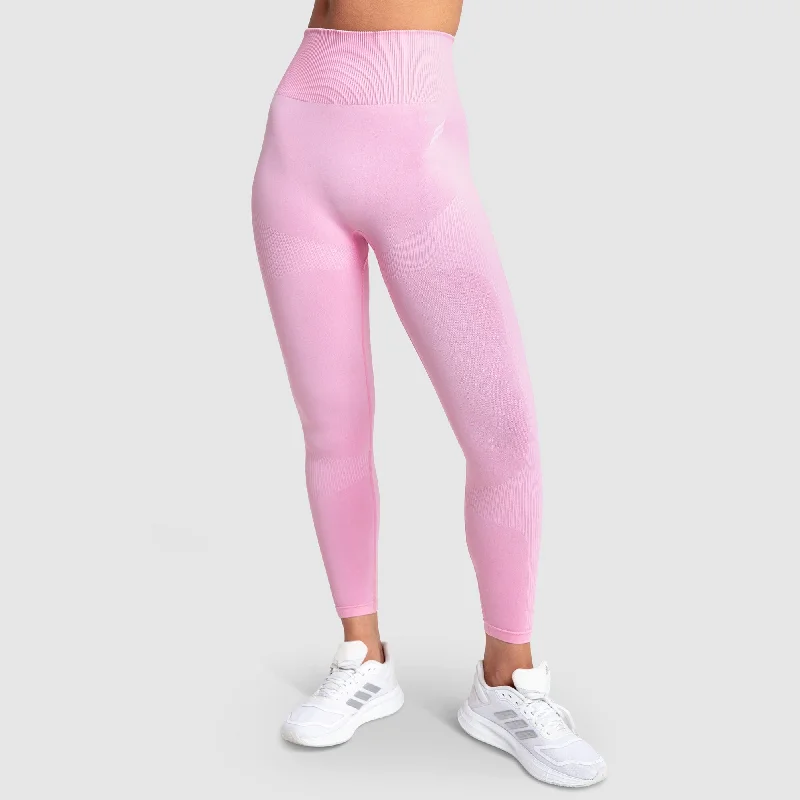 Women's Leather Pants-Impact Solid Leggings - Pastel Pink