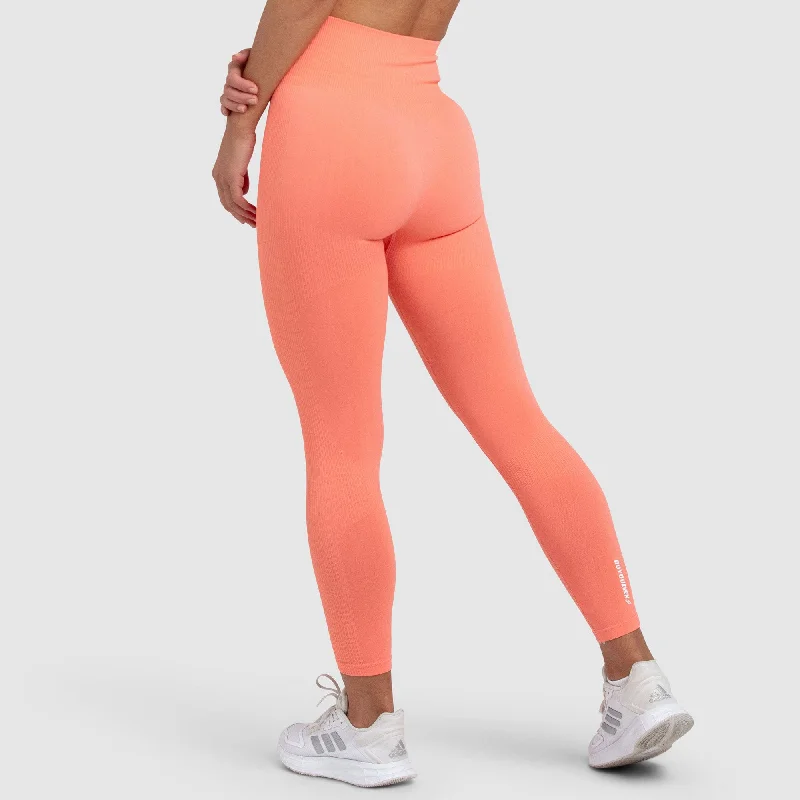 Women's Glen Plaid Pants-Impact Solid Leggings - Peach