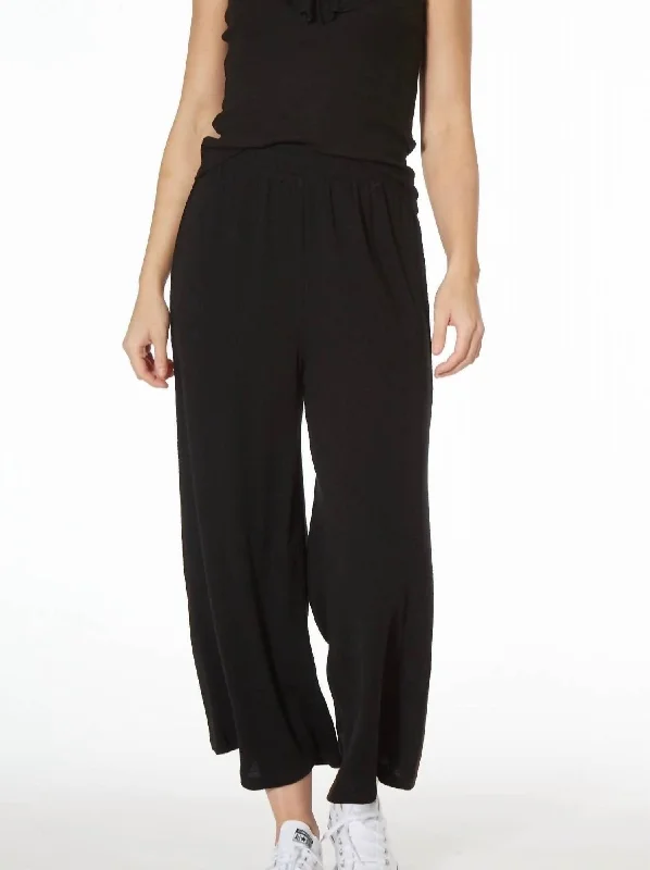 Women's Elegant Pants-Janey Wide Leg Pants In Black