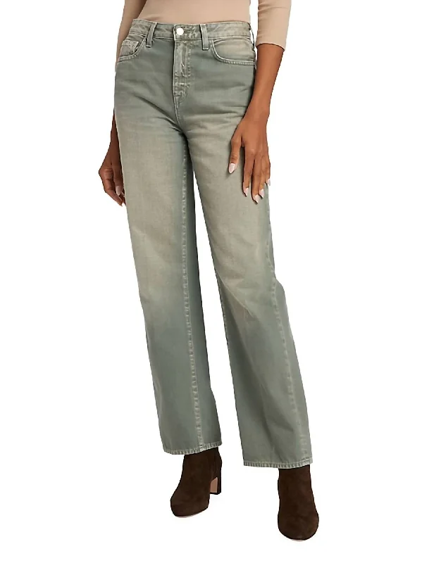 Women's Metallic Pants-Jones Ultra High Rise Stovepipe Jean In Jade Green