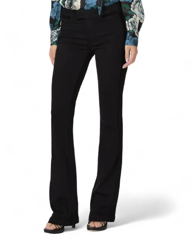 Women's Stylish Pants-Manhattan Jean With Velvet Trim In Boss Black