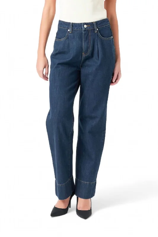 Women's Tall Pants-Marnie Wide Leg Jeans In Navy