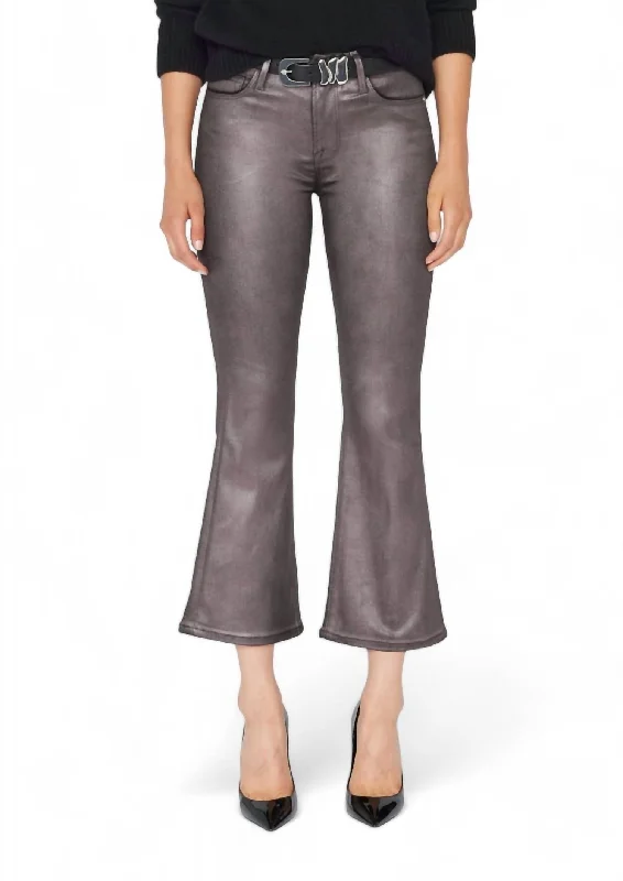 Women's Night Out Pants-Metallic Crop Mini Boot In Pewter