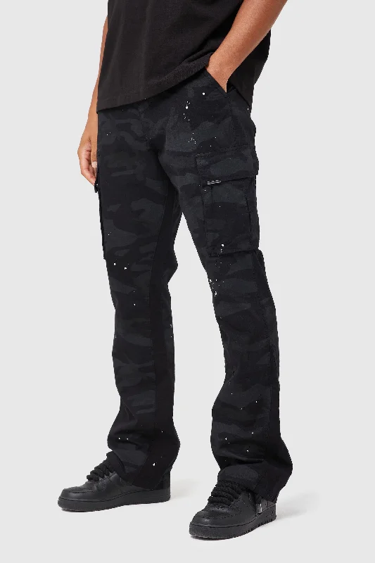 Women's Side Zip Pants-MILITIA CARGO - BLACK CAMO