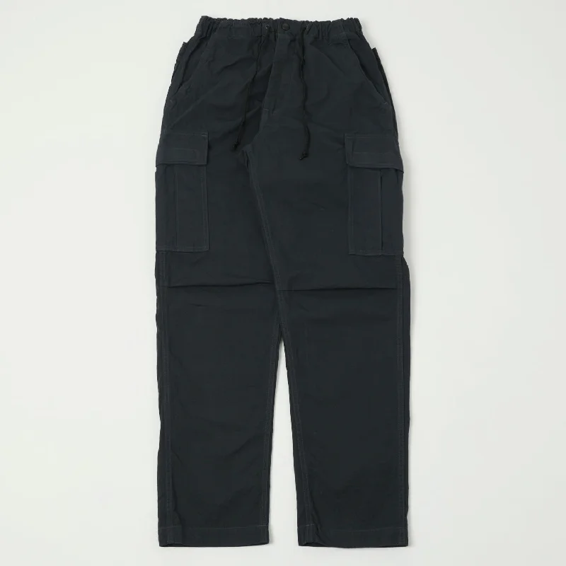 Women's Distressed Pants-orSlow Easy Cargo Pant - Charcoal Grey