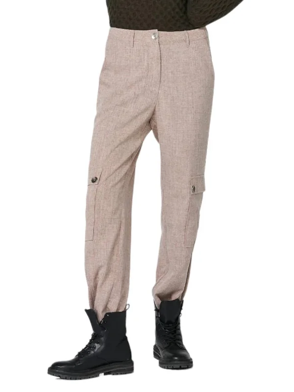 Women's Paperbag Waist Pants-Ravna Trousers In Grey